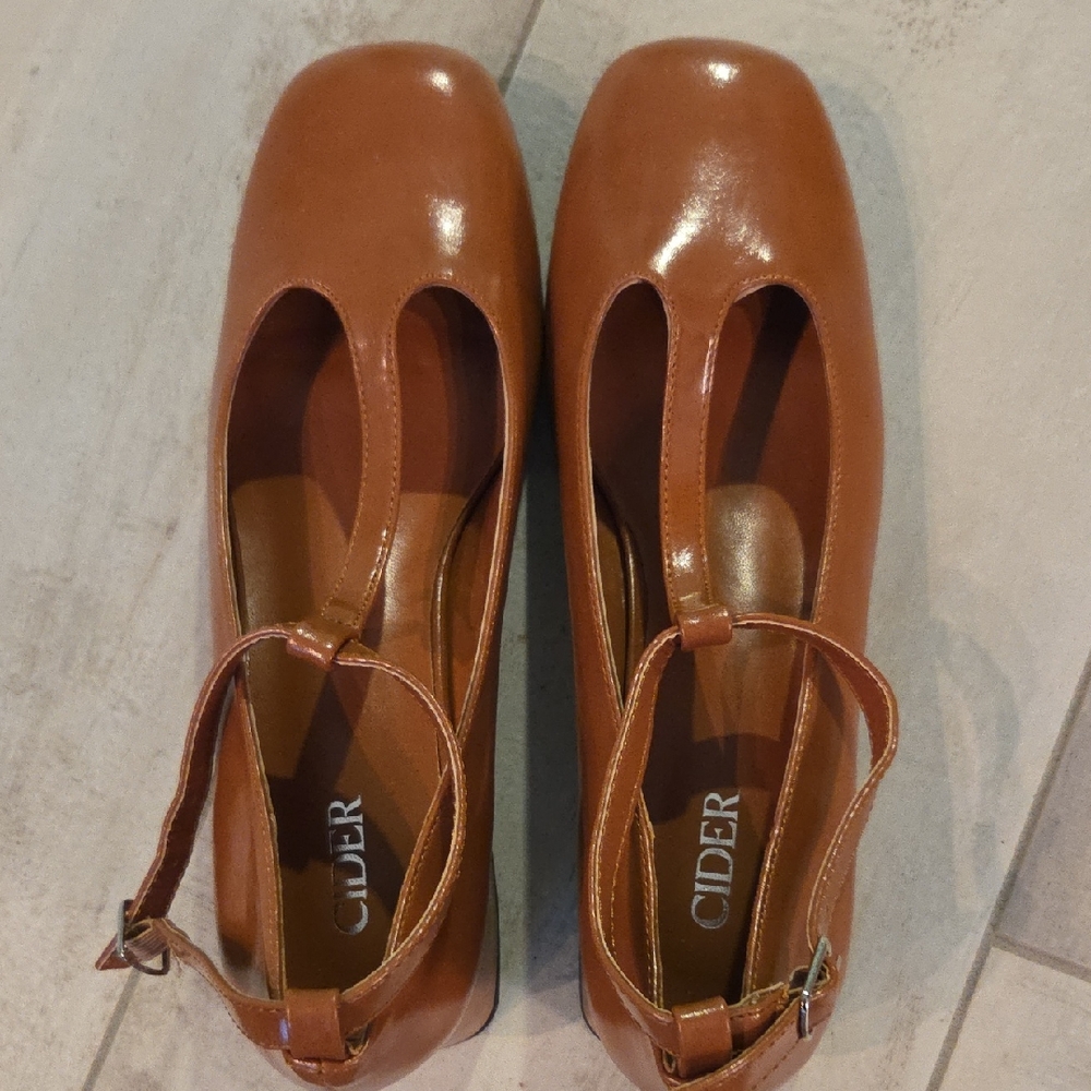 Cider Tan Strap Flats